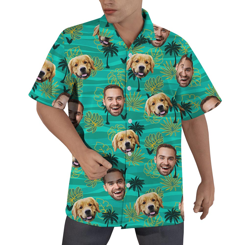 Custom Multiple Faces Men's Tropical Hawaiian Shirt - variant image 1
