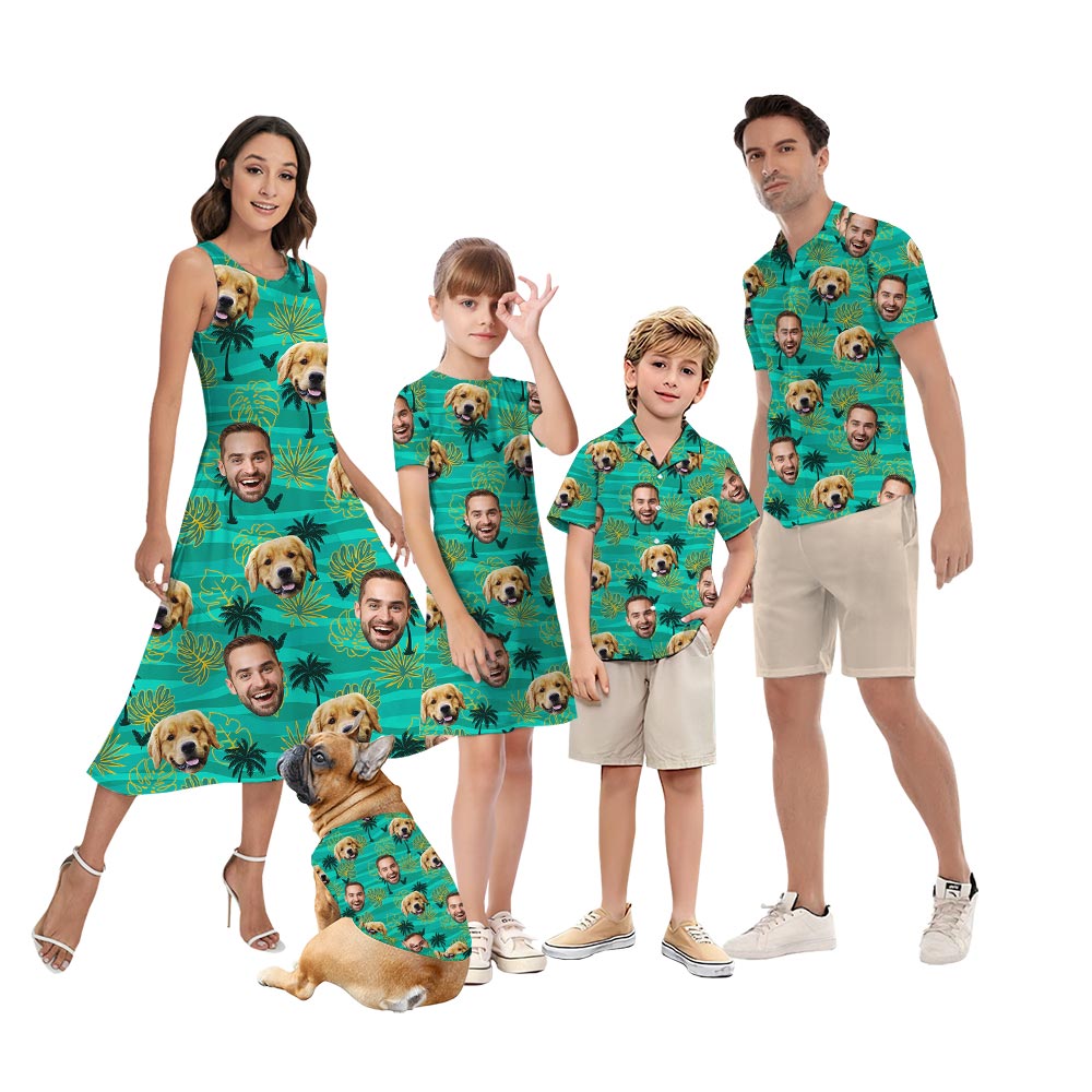 Matching Custom Matching Hawaiian Outfits With Multiple Faces - variant image 1