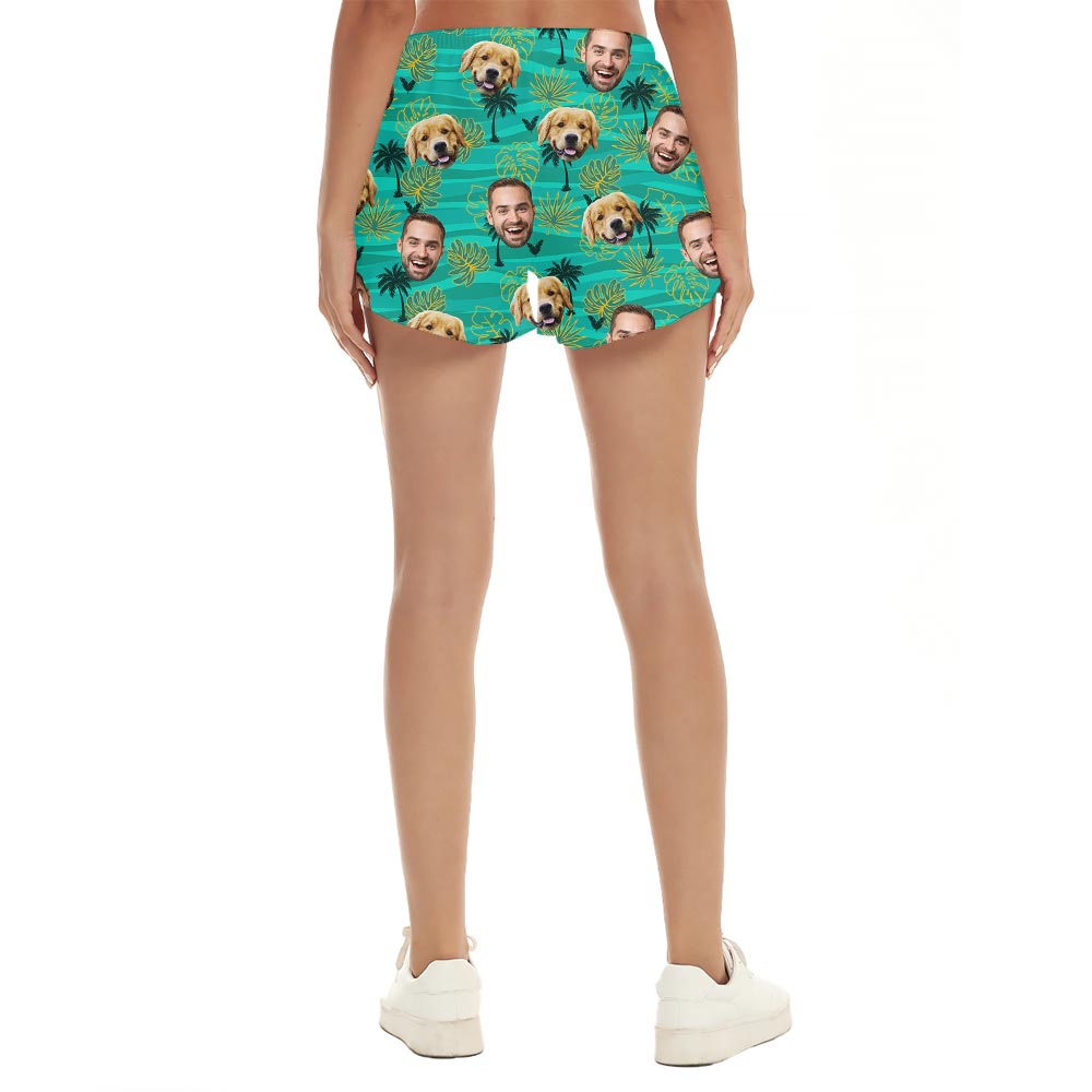 Women's Custom Face Beach Shorts Beach Theme