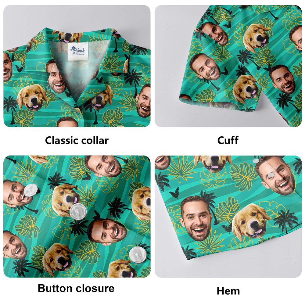 Custom Multiple Faces Men's Tropical Hawaiian Shirt