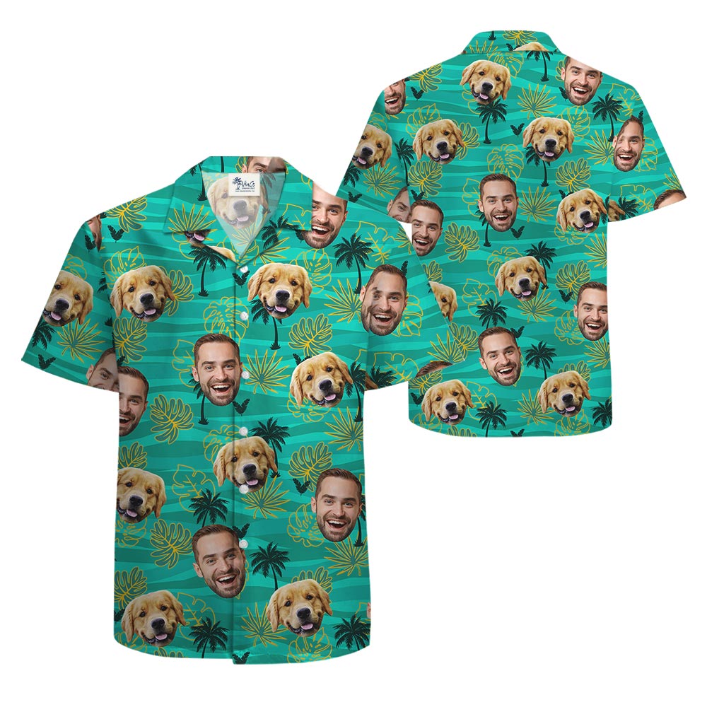 Custom Multiple Faces Men's Tropical Hawaiian Shirt