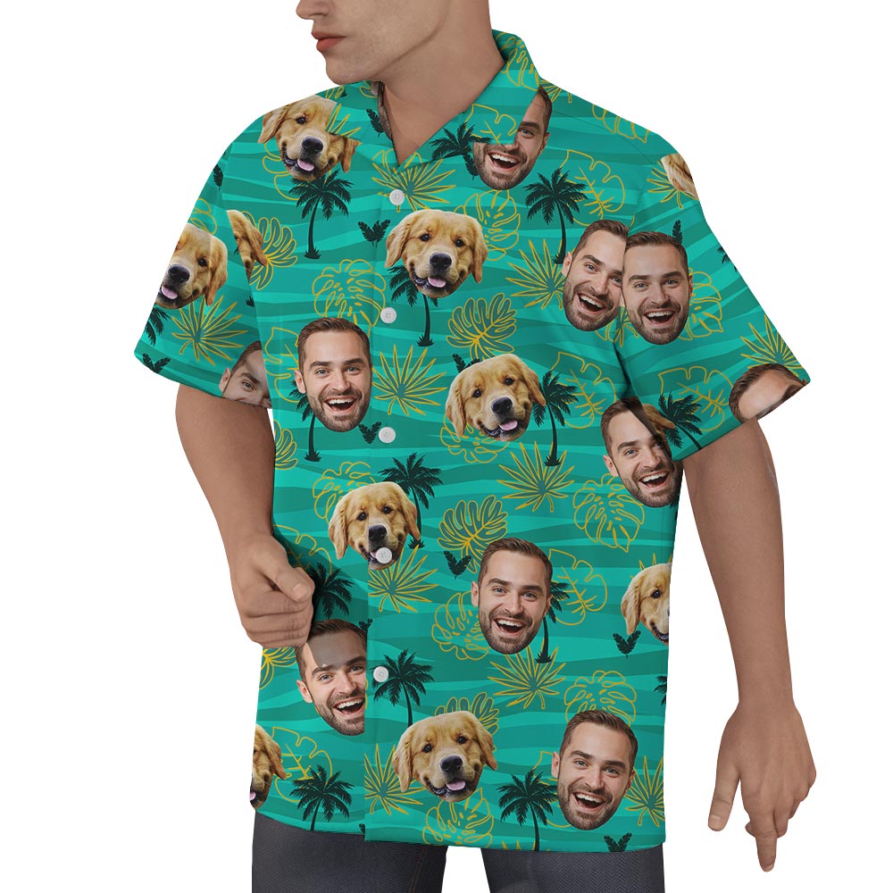 Custom Multiple Faces Men's Tropical Hawaiian Shirt