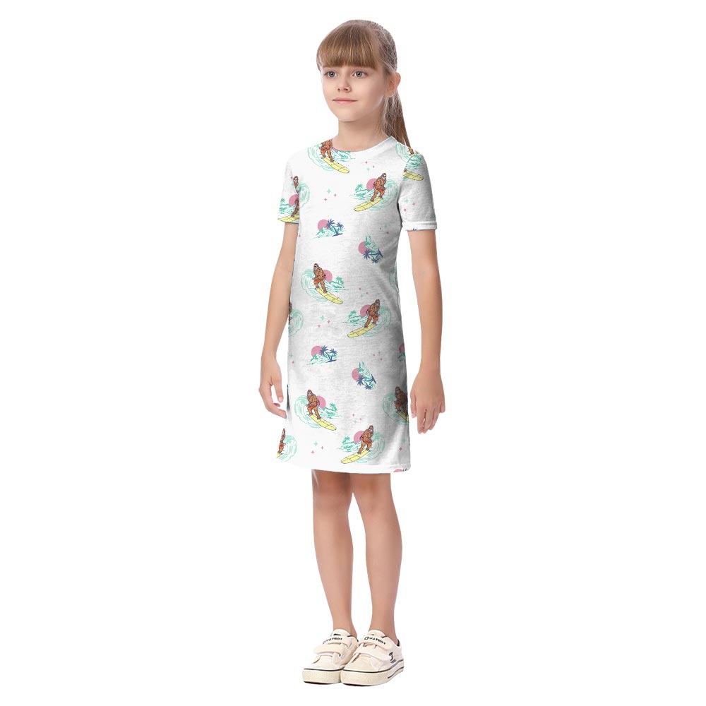 Matching Bigfoot Surfing Hawaiian Outfits For Adults and Kids