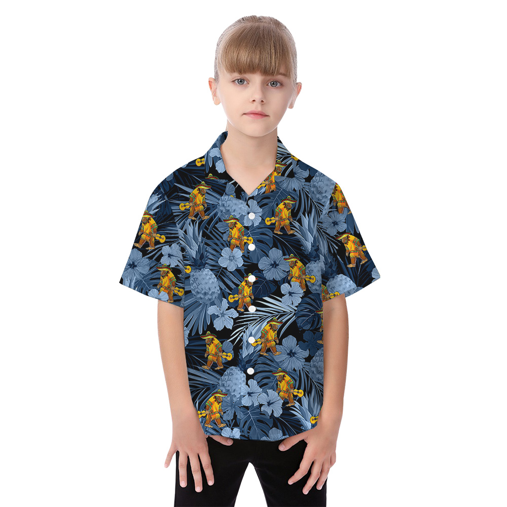 Mexican Taco Bigfoot Tropical Matching Family Hawaiian Shirts