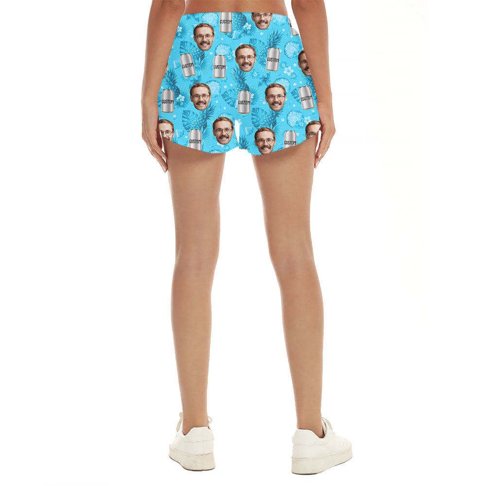 Cool Summer Bear Personalized Womens Shorts With Face