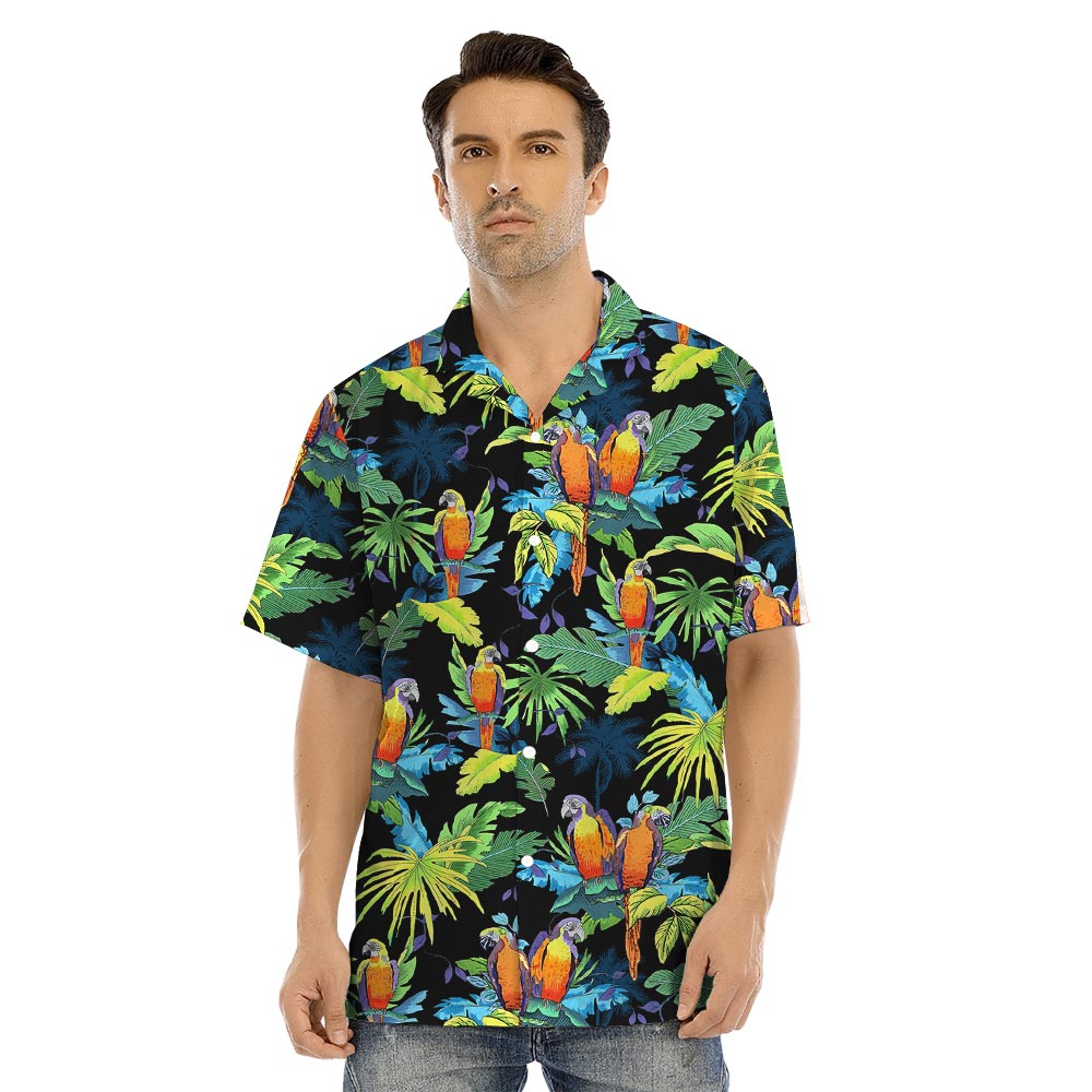 Tropical Parrots Matching Hawaiian Shirt And Dress For Family
