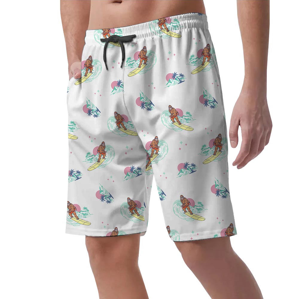 Surfing Bigfoot Men's Hawaiian Summer Shorts