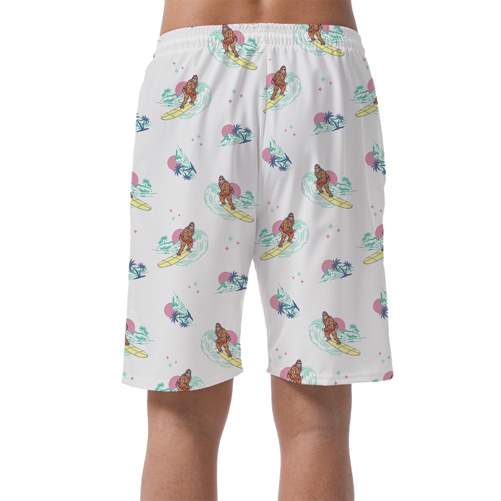 Surfing Bigfoot Men's Hawaiian Summer Shorts