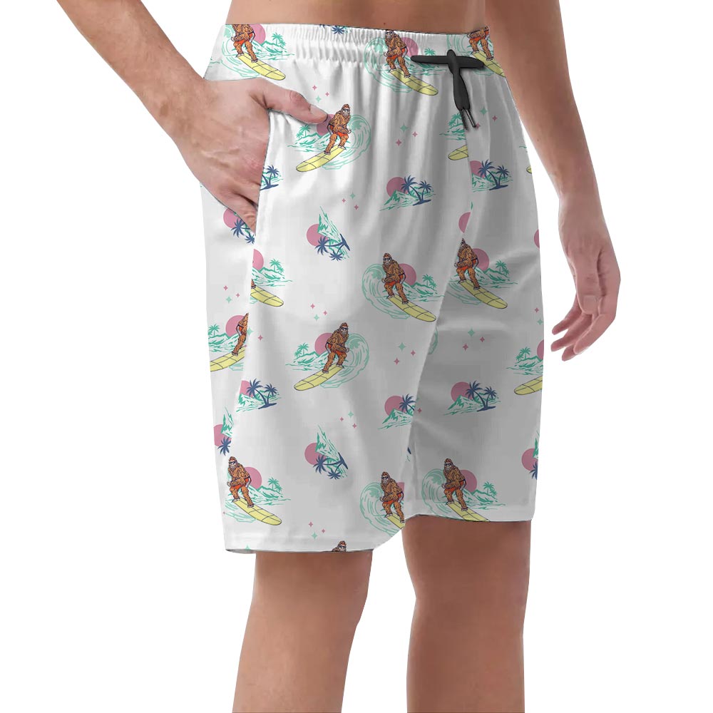 Surfing Bigfoot Men's Hawaiian Summer Shorts
