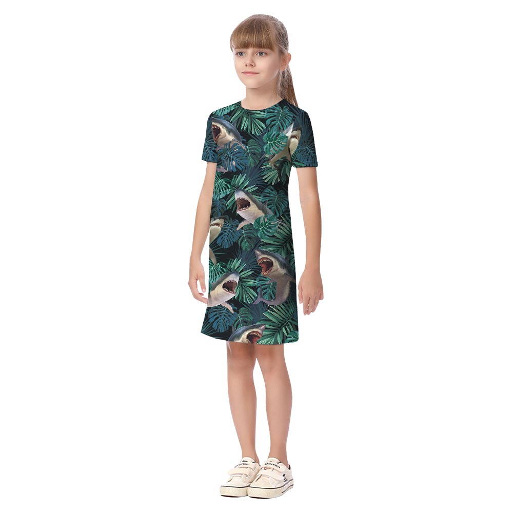 Unique Shark Tropical Matching Hawaiian Outfits For Family