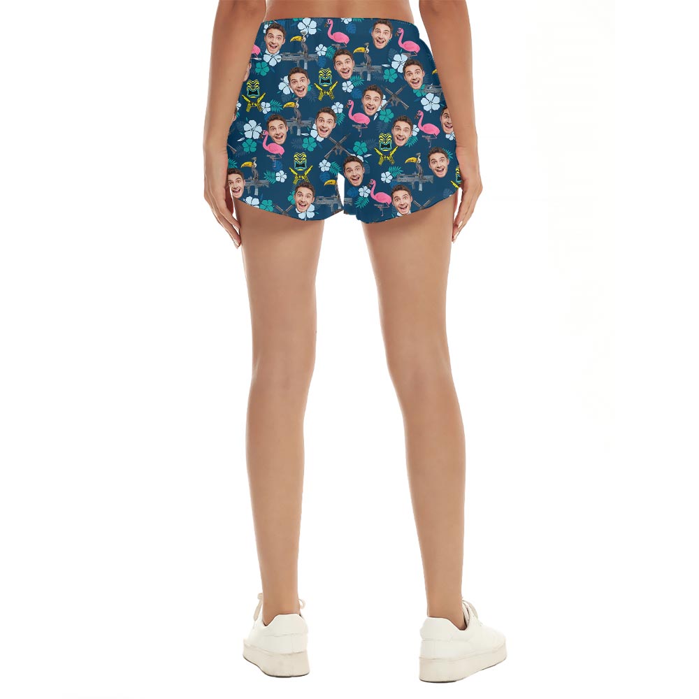 Matching Flamingo Custom Hawaiian Shorts Women
