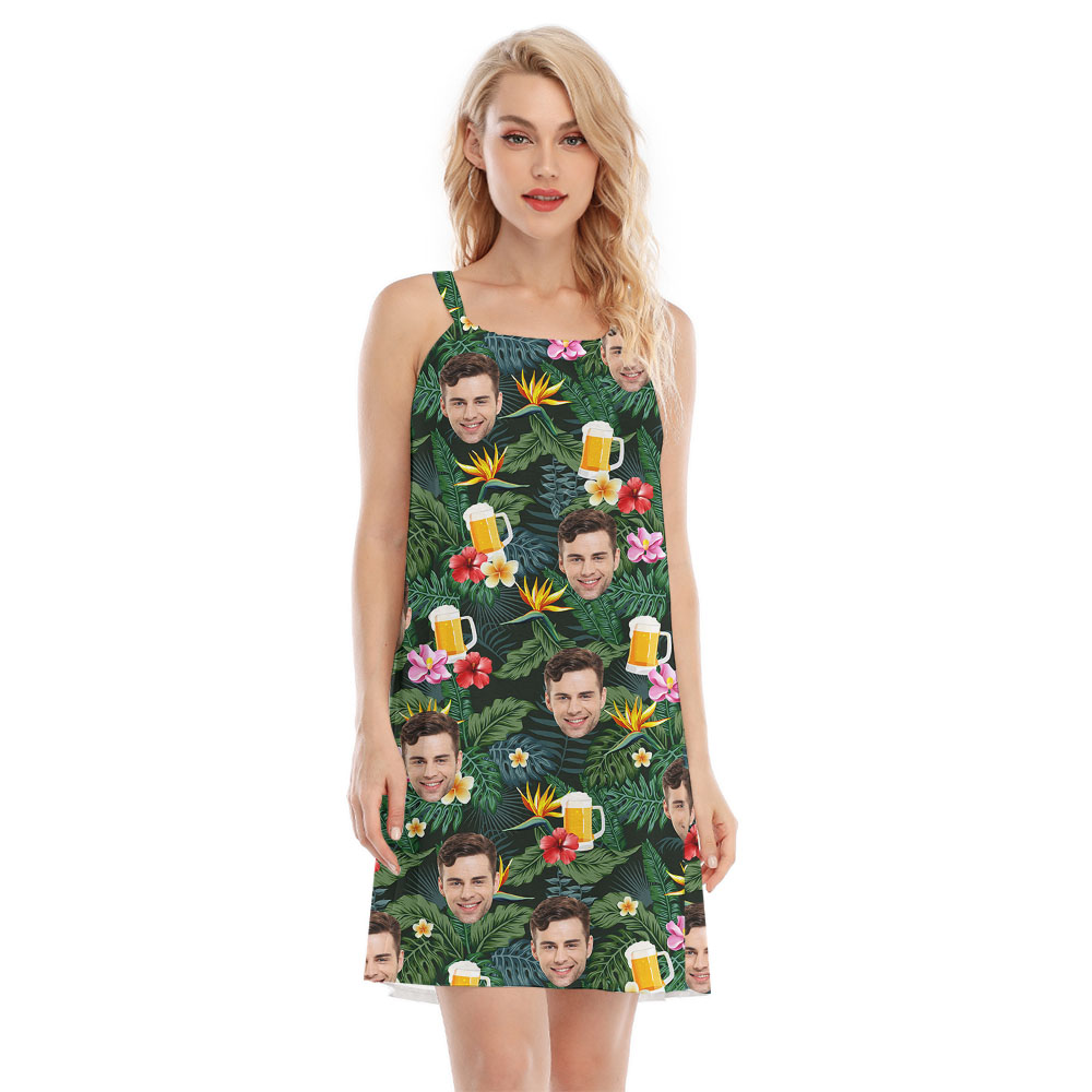 Beer Party Ladies Cami Dress With Multiple Faces - variant image 1