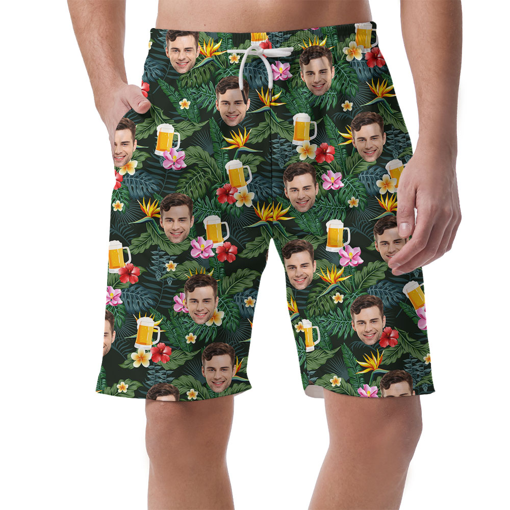 Custom Beer Tropical Men's Hawaiian Shorts - variant image 1