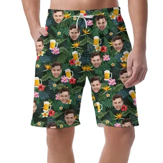 Custom Beer Tropical Men's Hawaiian Shorts