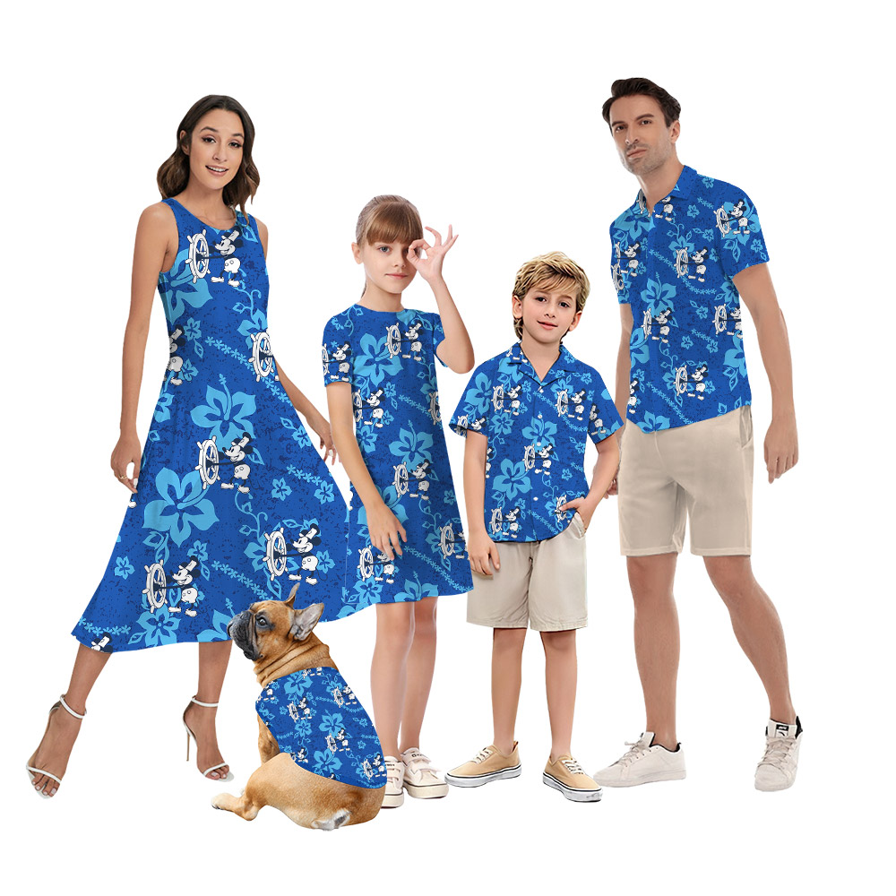 Mickey Steamboat Willie 1928 Matching Hawaiian Outfits - variant image 1