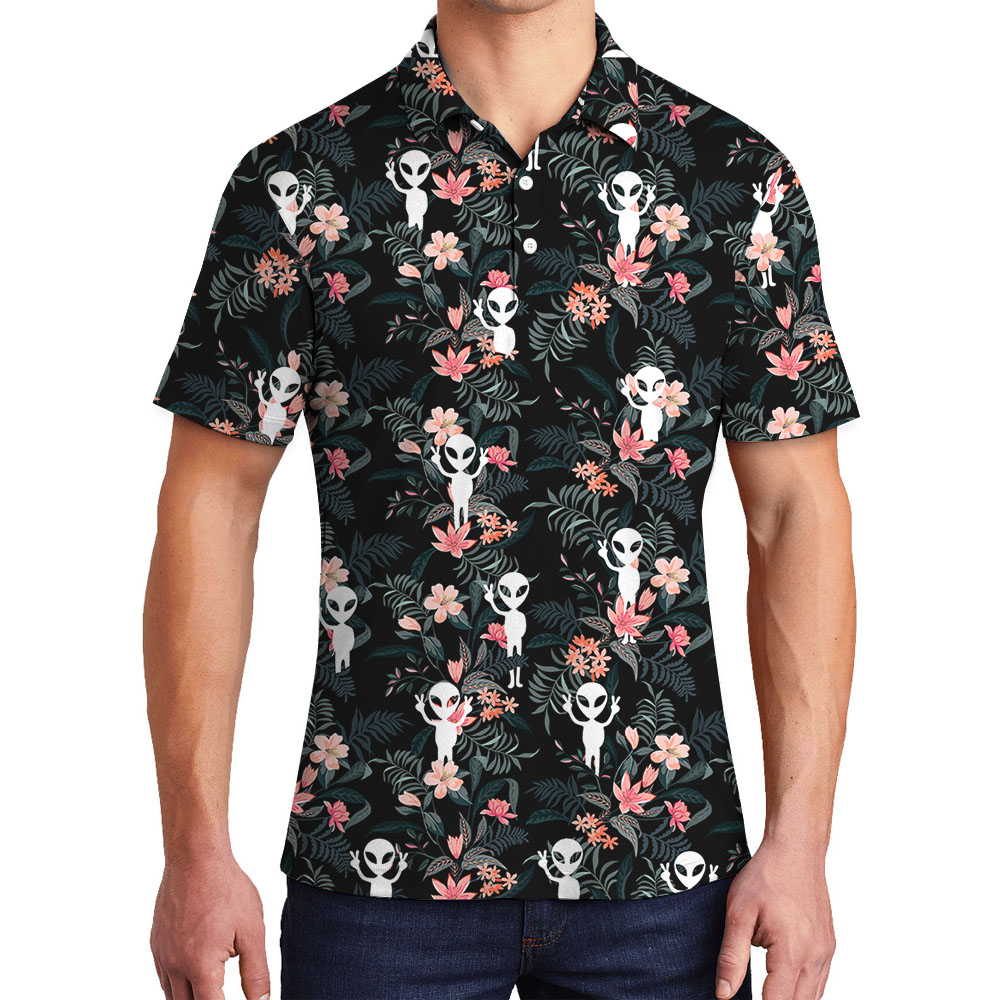 UFO Spaceman Men's Polo Shirts - variant image 1