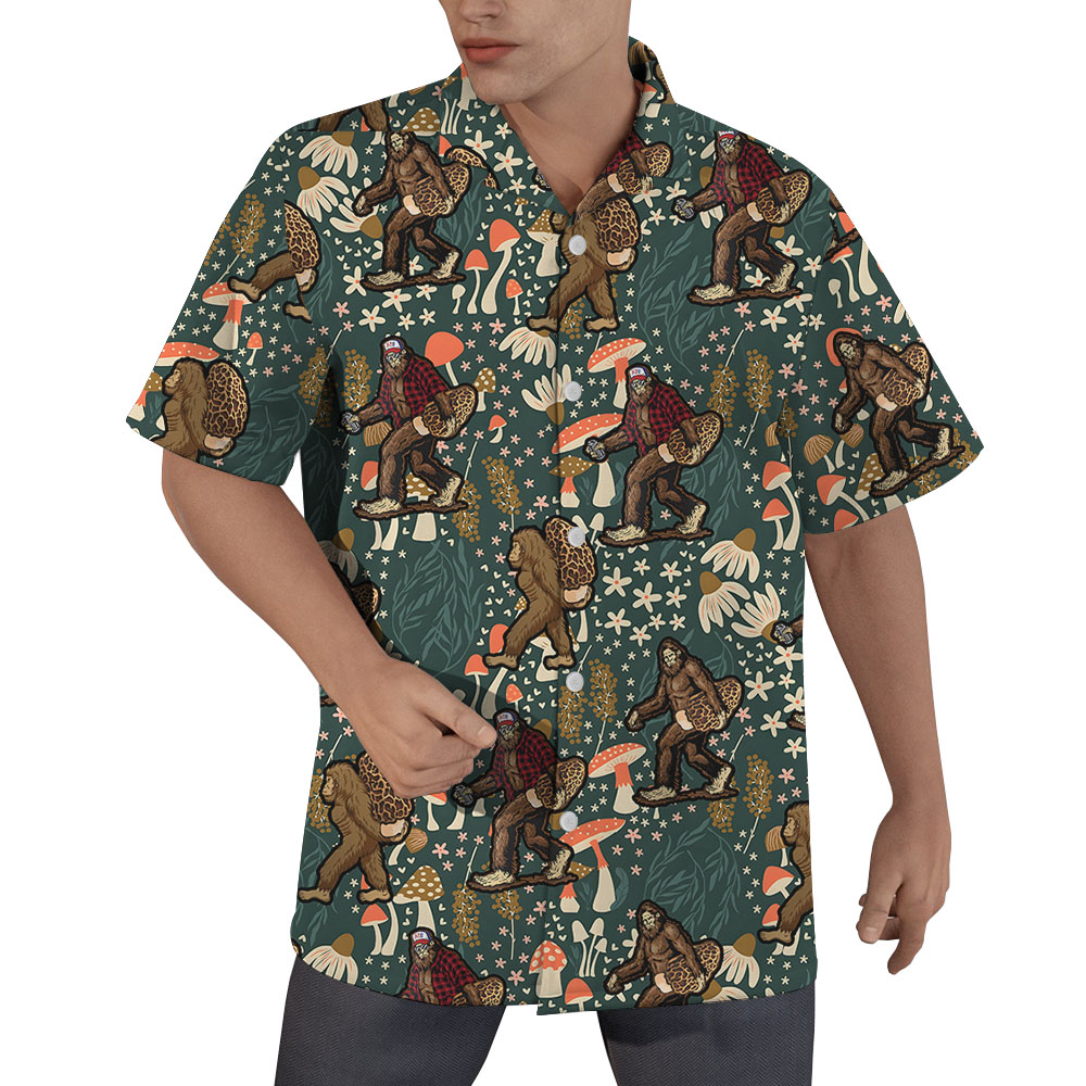 Bigfoot Mushroom Button Up Shirt For Men - variant image 1