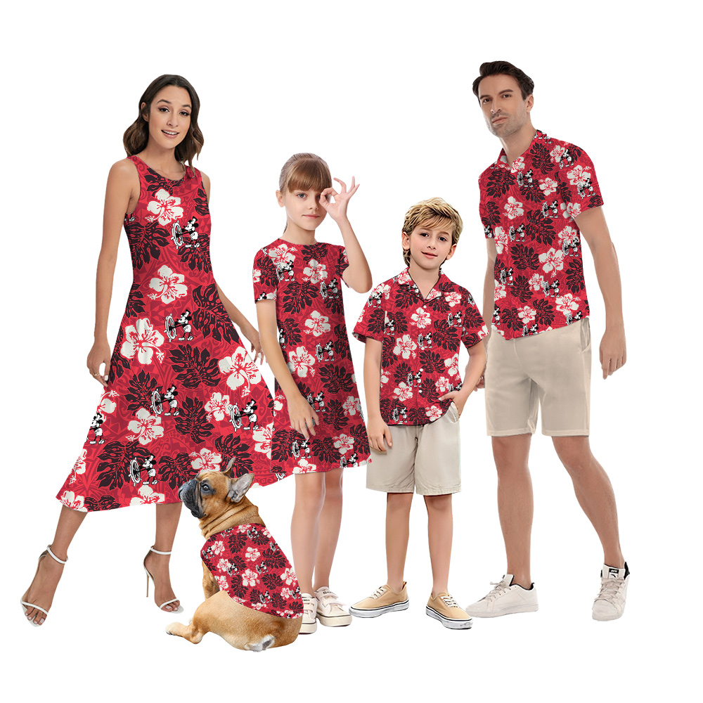 Steamboat Willie Mickey Vintage Floral Family Matching Aloha Outfits - variant image 1
