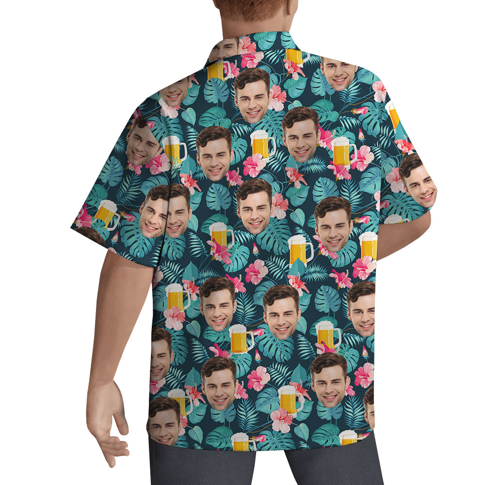 Men's Beer Pattern Hawaiian Shirt With Photos