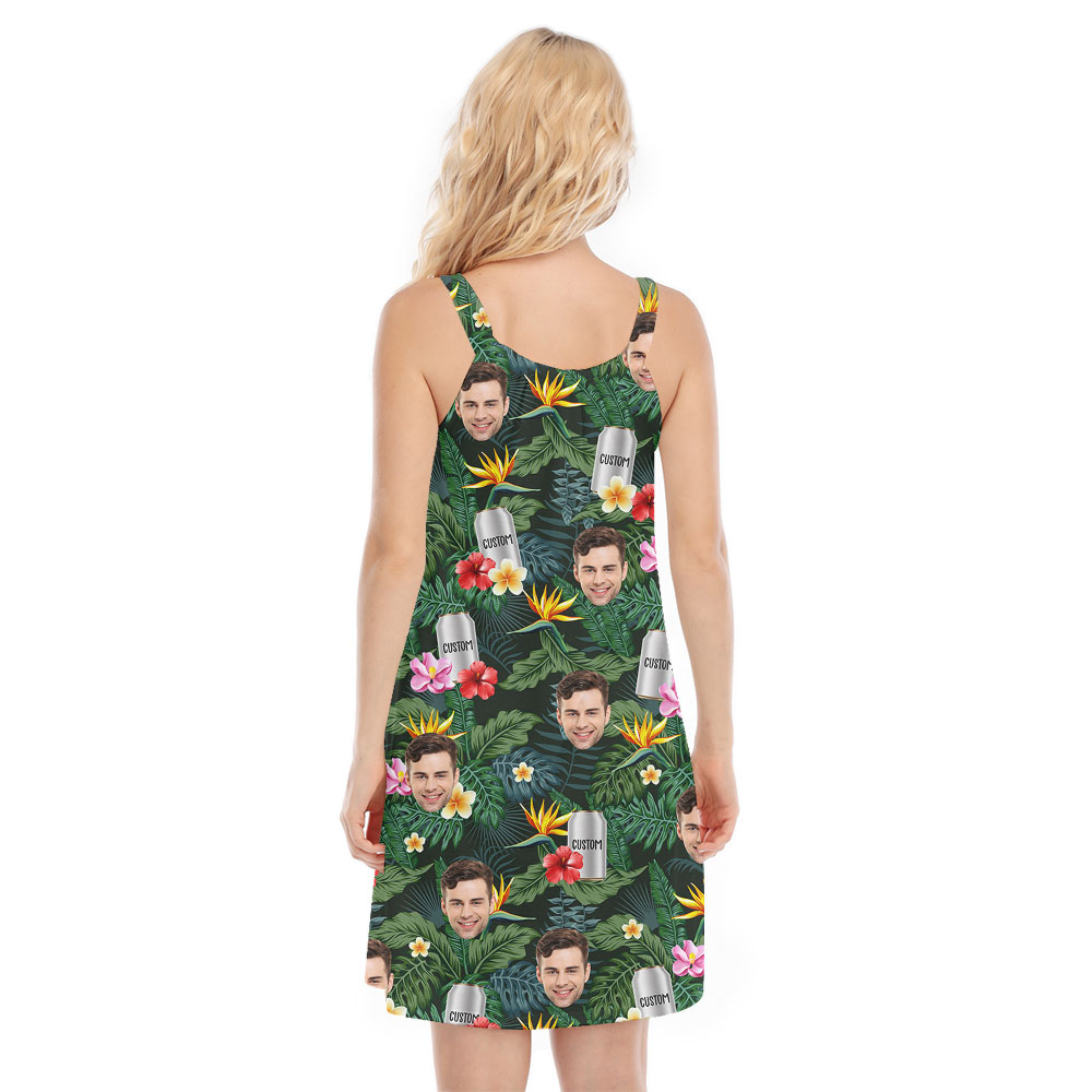 Personalized Your Own Beer Can Cami Dress With Face