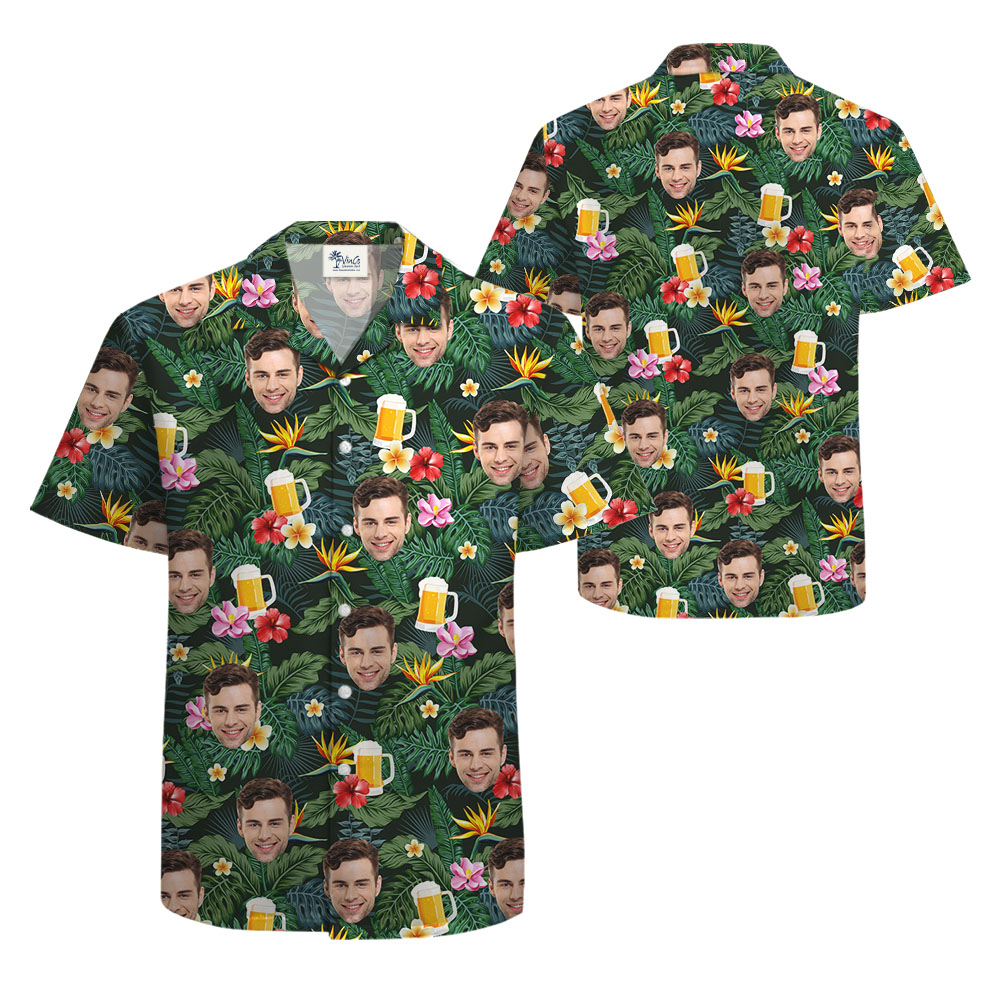 Custom Face Beer Hawaiian Shirt for Men