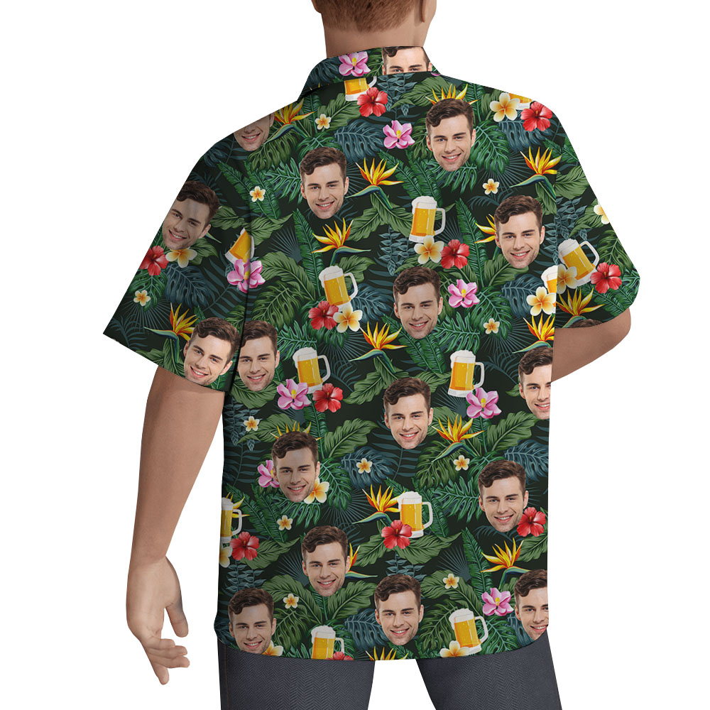 Custom Face Beer Hawaiian Shirt for Men