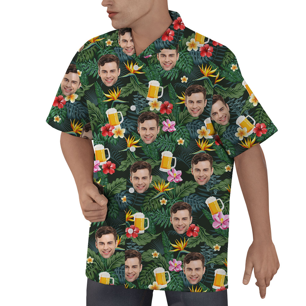Custom Face Beer Hawaiian Shirt for Men