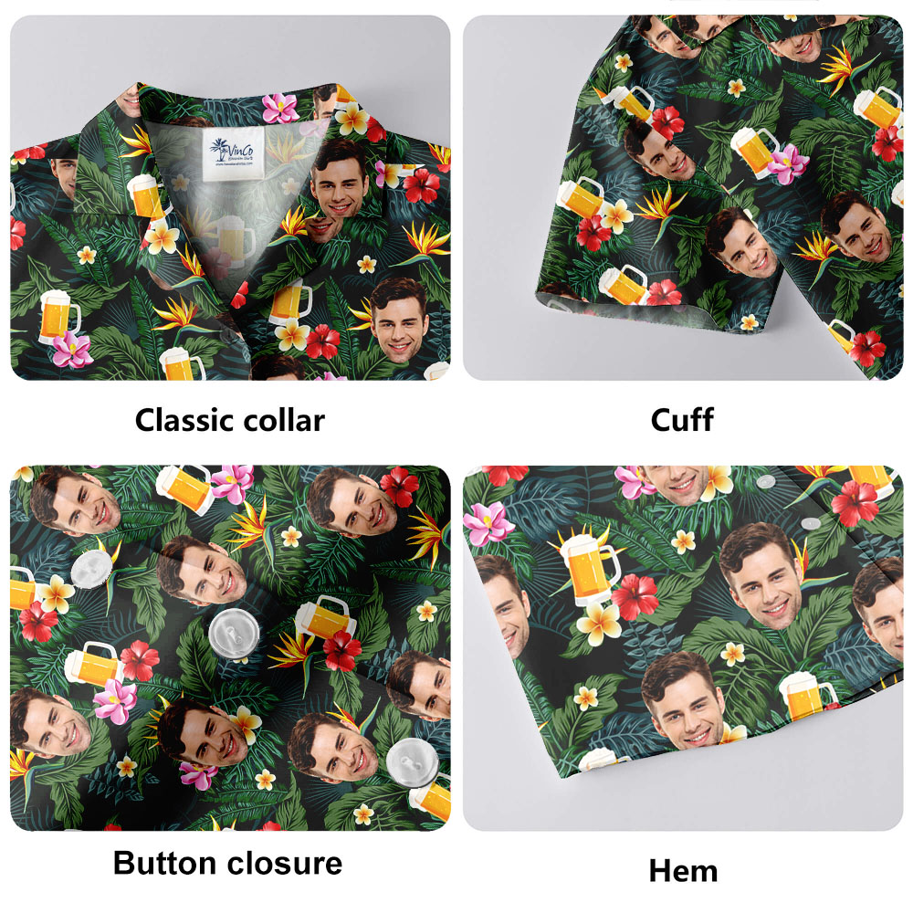 Custom Face Beer Hawaiian Shirt for Men