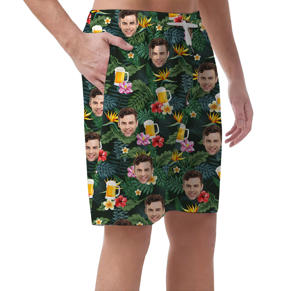 Custom Beer Tropical Men's Hawaiian Shorts
