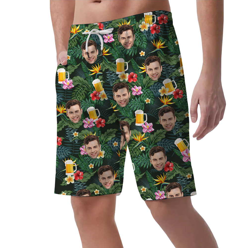 Custom Beer Tropical Men's Hawaiian Shorts