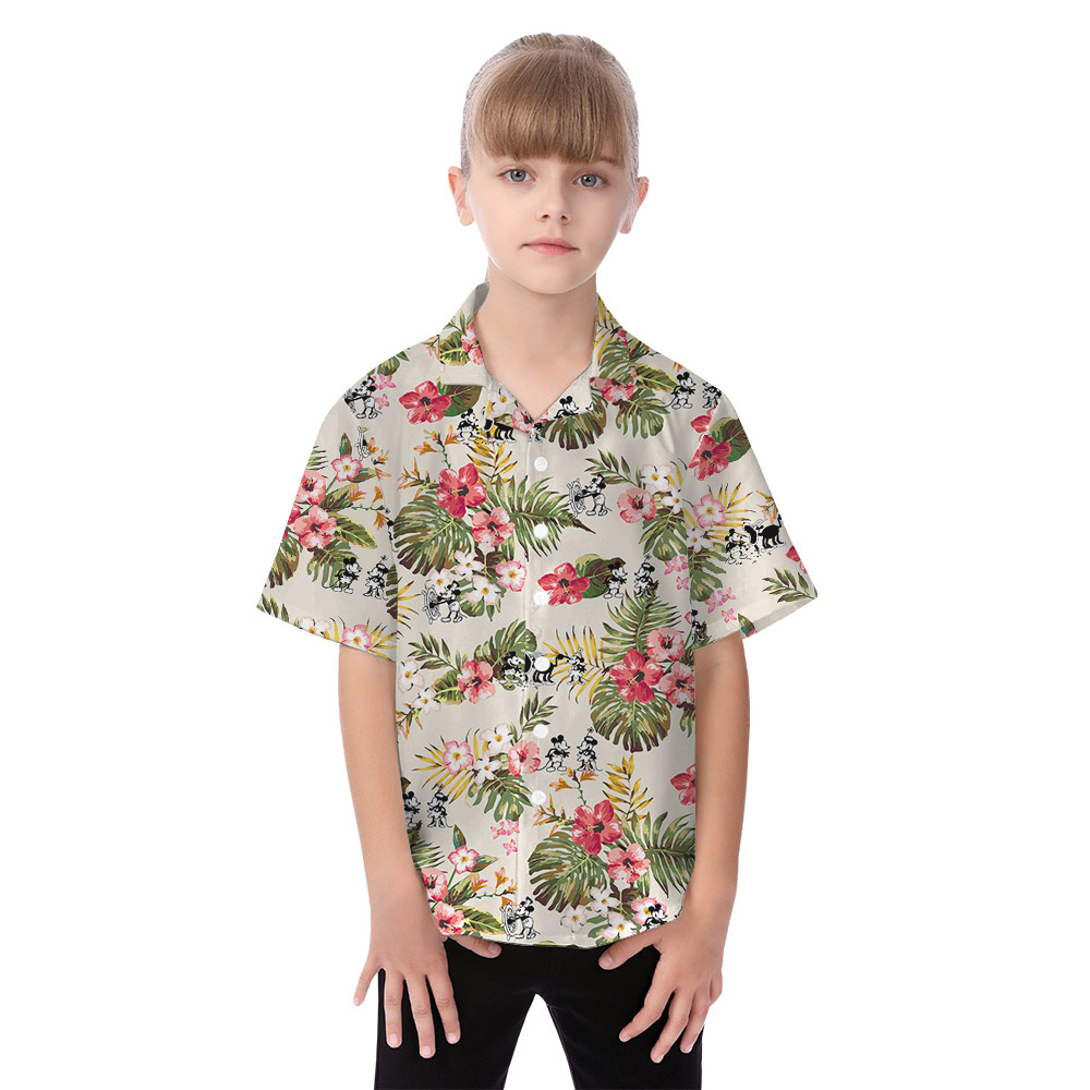 Tropical Mickey Steamboat Willie 1928 Matching Hawaiian Shirts