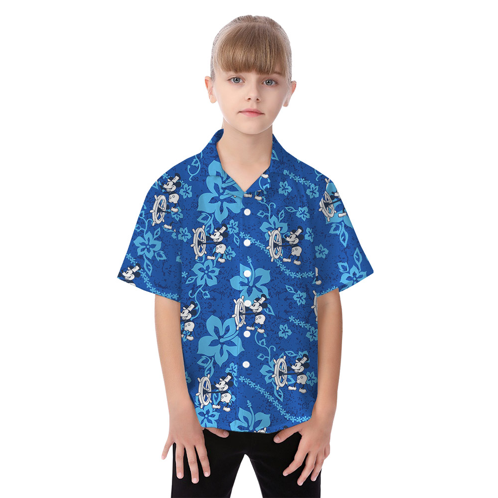 Mickey Steamboat Willie 1928 Matching Hawaiian Outfits