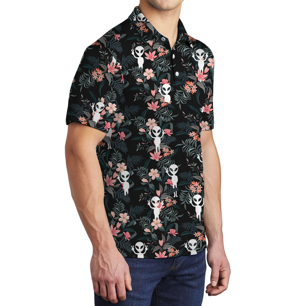 UFO Spaceman Men's Polo Shirts