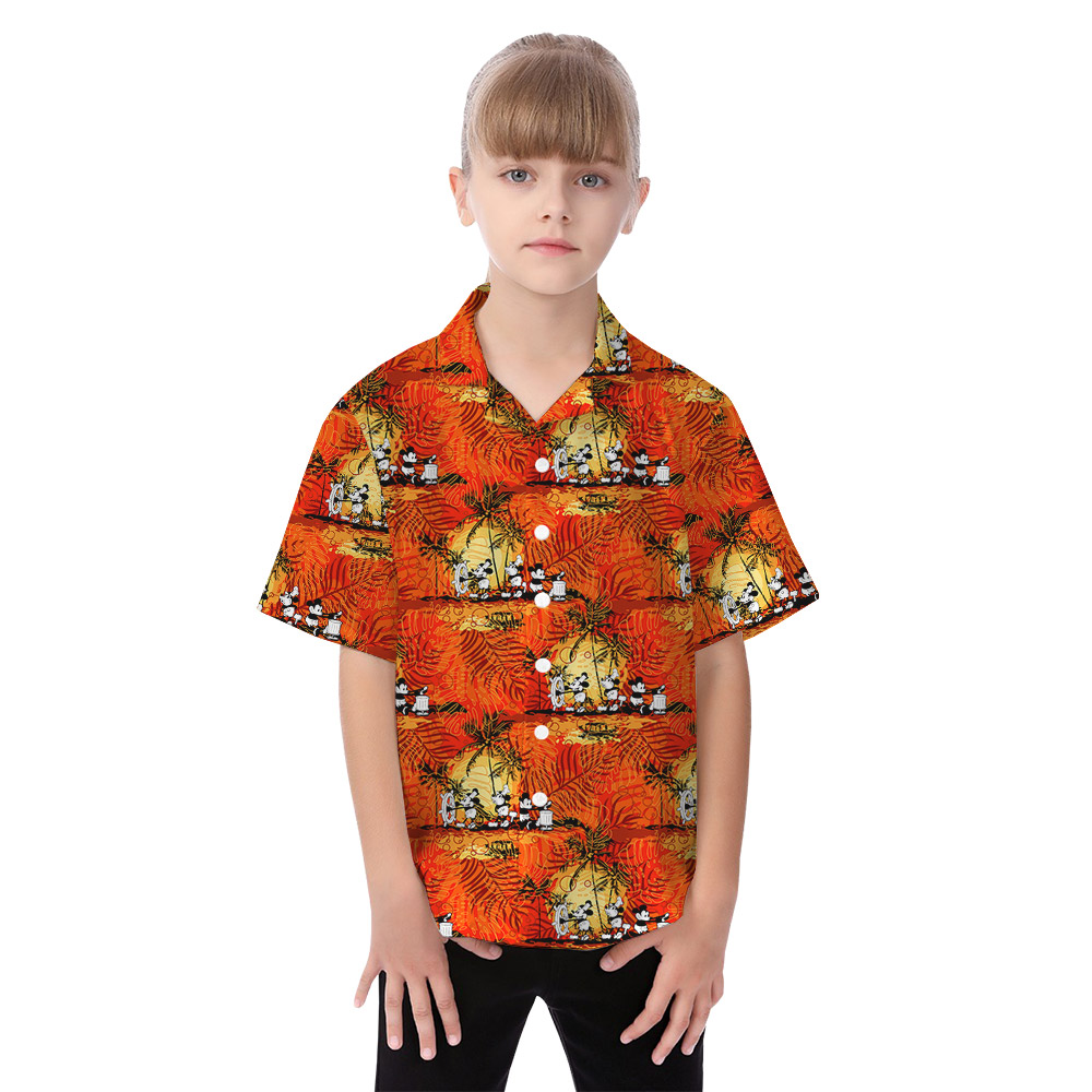 Tropical Mickey Steamboat Willie Matching Family Hawaiian Outfits