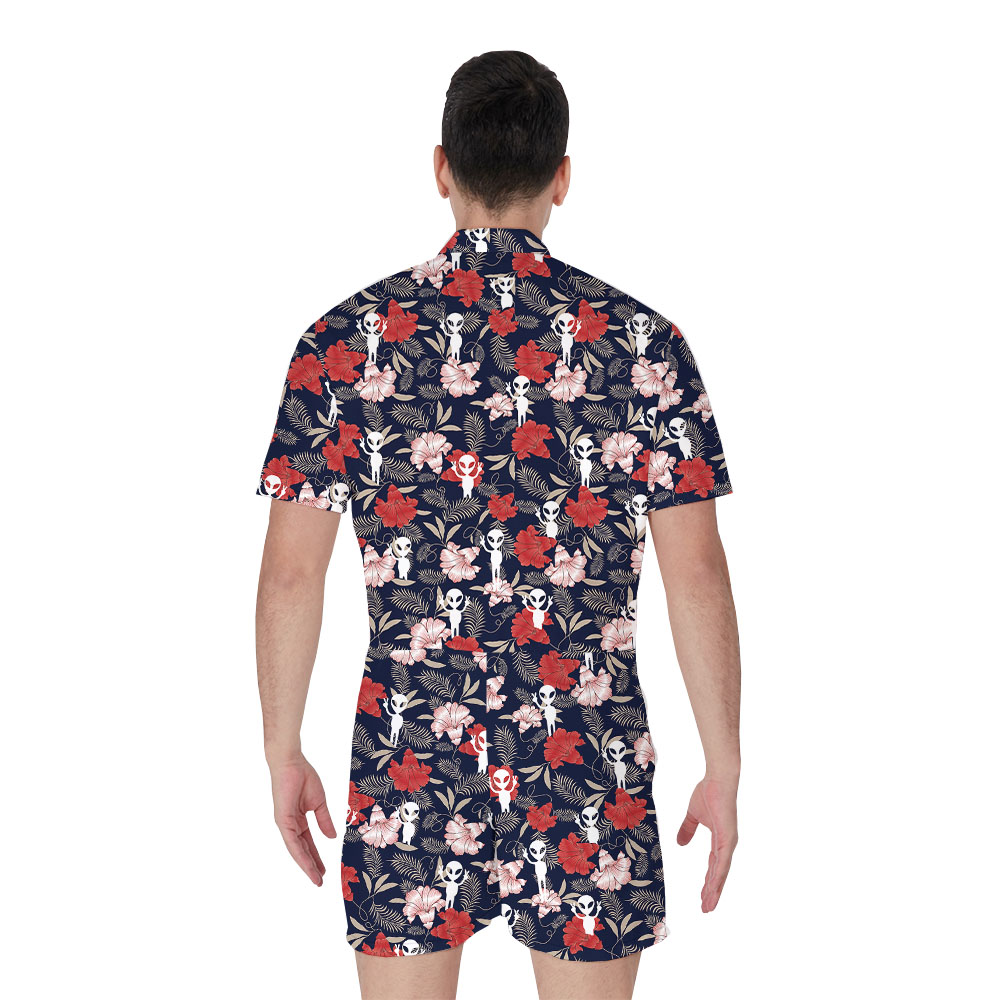 Cool Alien UFO Tropical Romper For Men