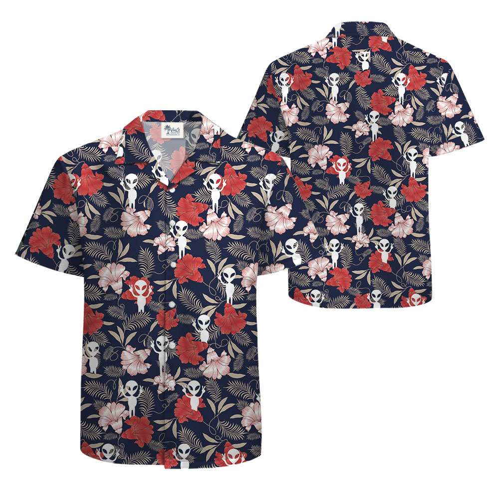 Alien Tropical Hawaiian Shirt For Men