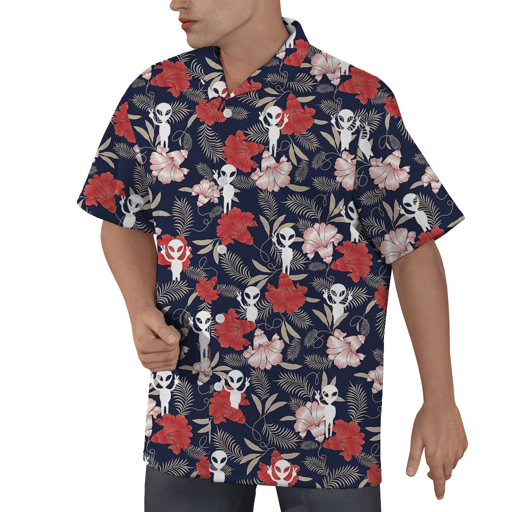Alien Tropical Hawaiian Shirt For Men
