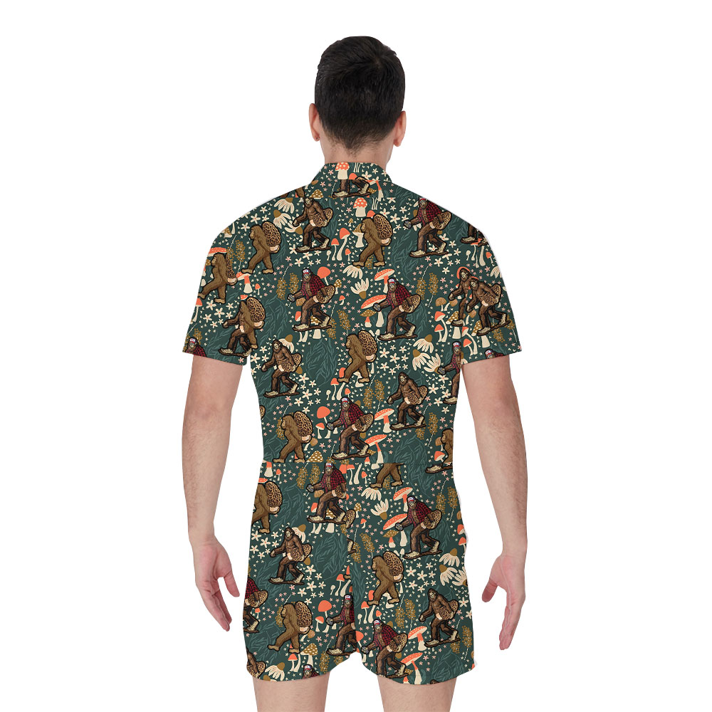 Bigfoot And Mushroom Lover Men's Romper