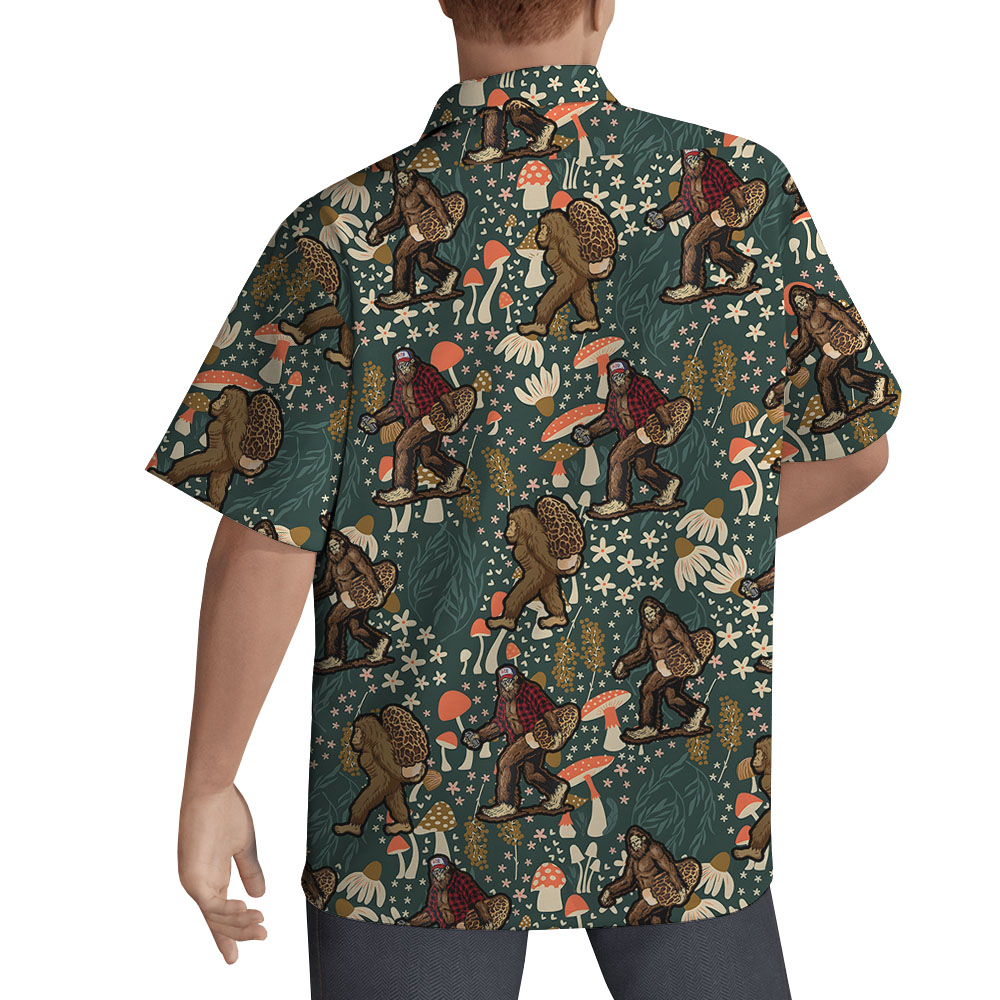 Bigfoot Mushroom Button Up Shirt For Men