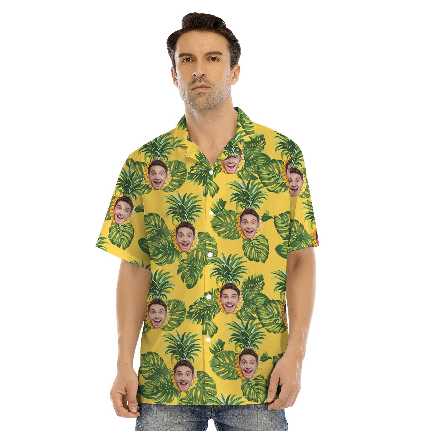 Funny Custom Face Matching Family Hawaiian Shirts Shorts And Dress