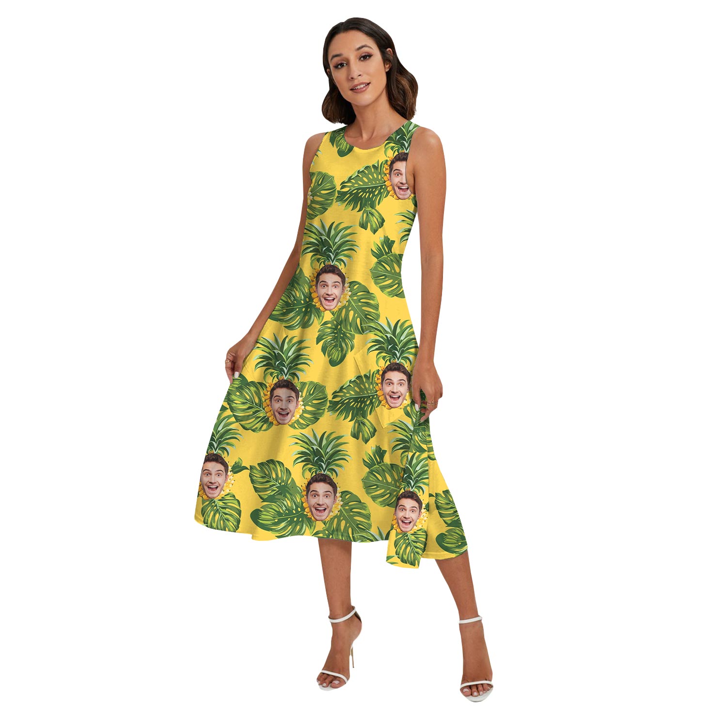 Funny Custom Face Matching Family Hawaiian Shirts Shorts And Dress