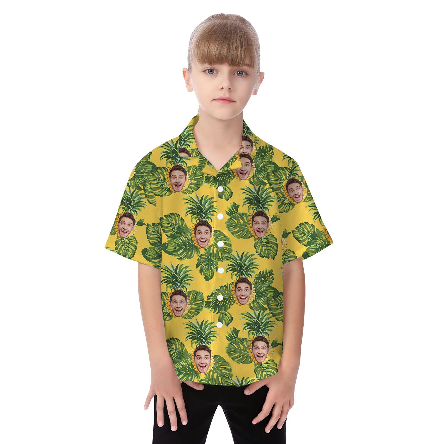 Funny Custom Face Matching Family Hawaiian Shirts Shorts And Dress