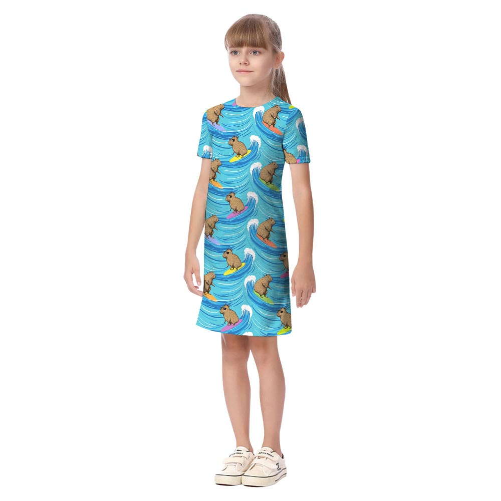 Funny Capybara Surfing Matching Hawaiian Outfits For Family