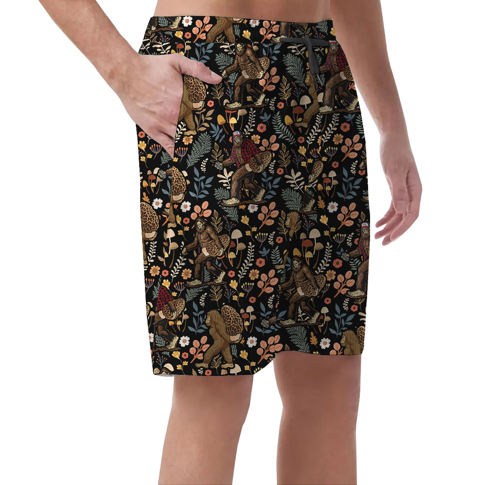 Unique Bigfoot Mushroom Tropical Men's Shorts