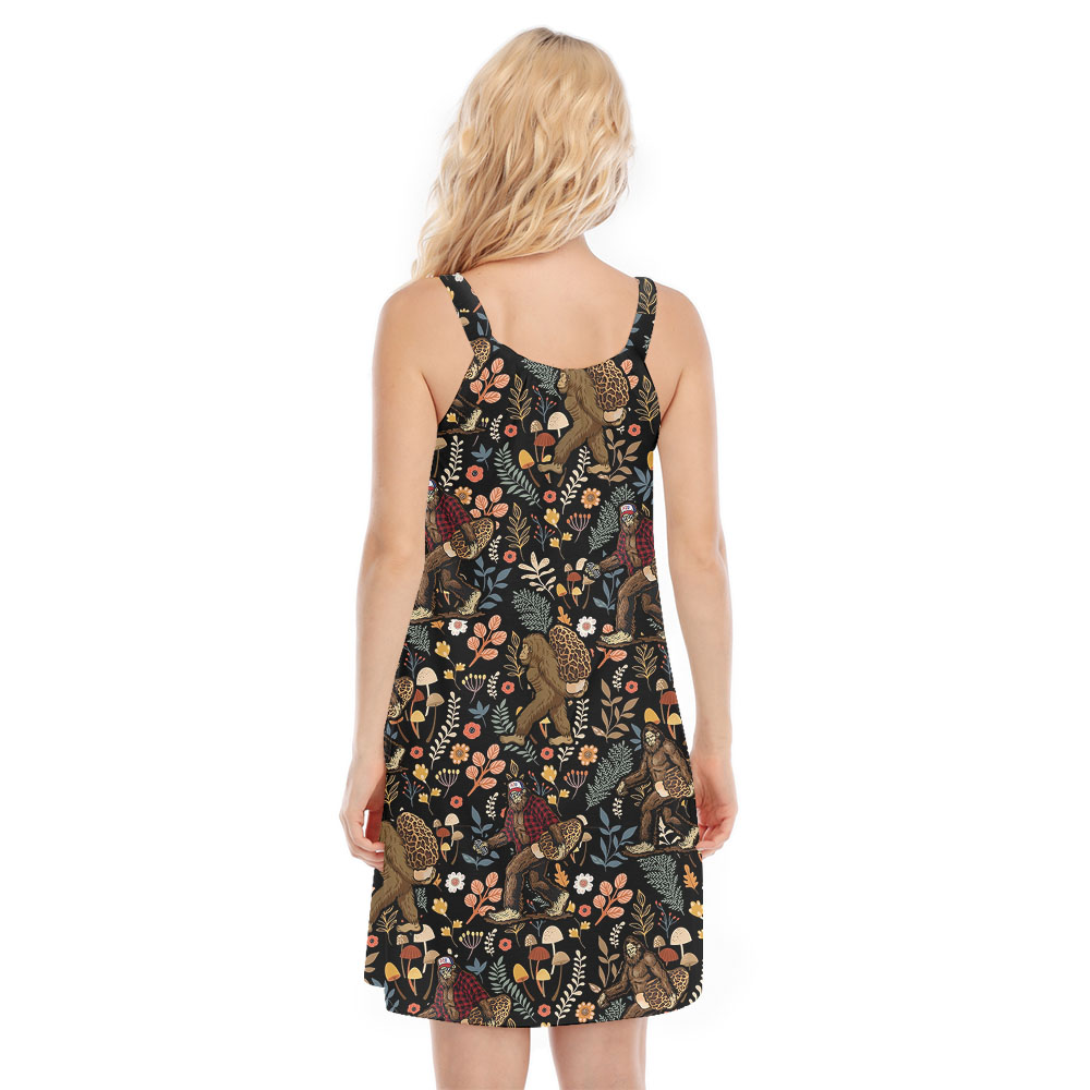 Tropical Cami Dress For Bigfoot And Mushroom Lover