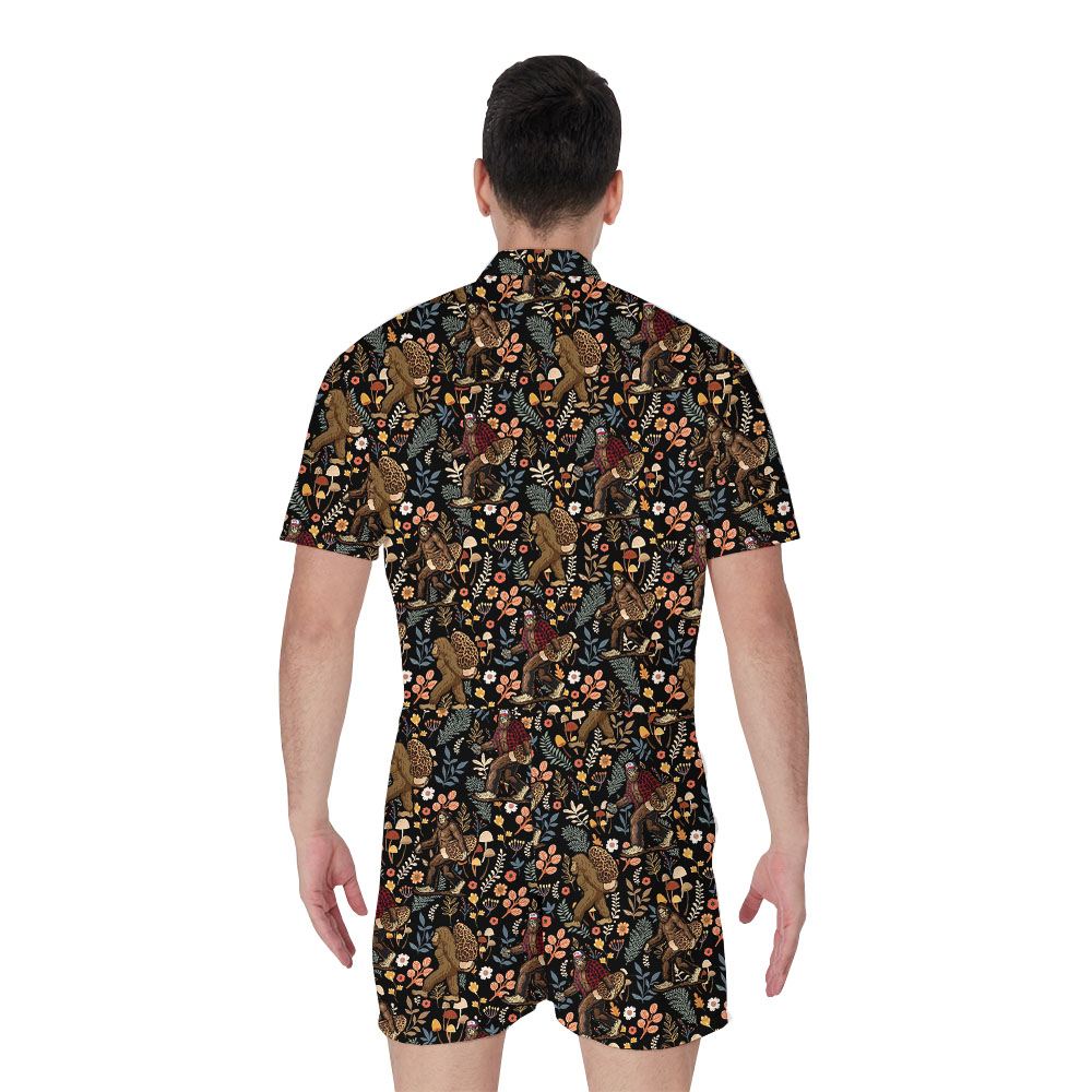 Unique Bigfoot And Mushroom Male Romper