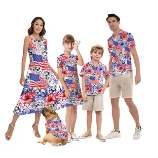 Mickey Steamboat Willie 4th Of July Family Hawaiian Matching Outfits