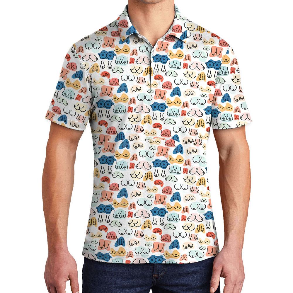 Funny Ladies Chest Men's Polo Shirt - variant image 1