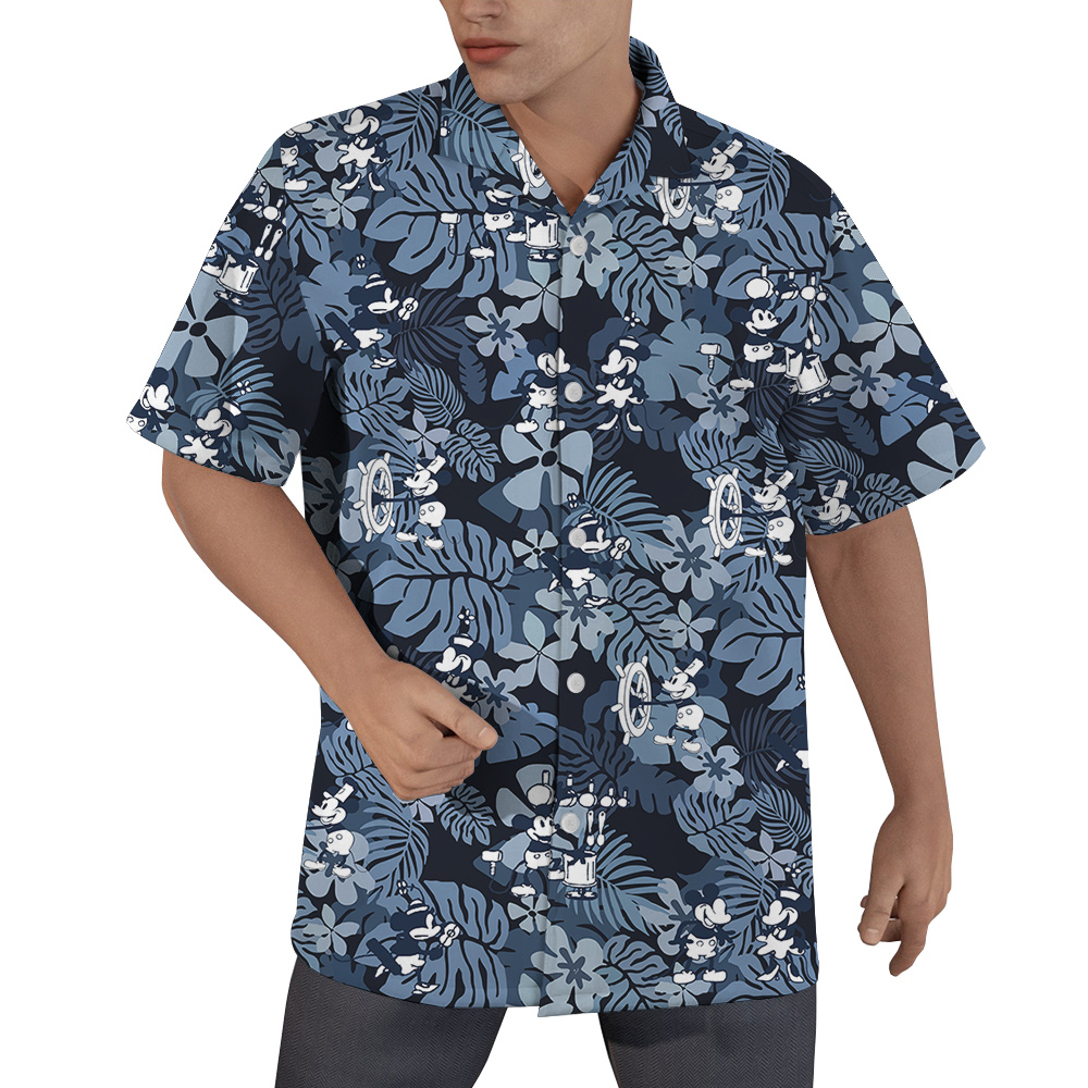 Vintage Tropical Hibiscus Mickey Hawaiian Shirt For Men - variant image 1