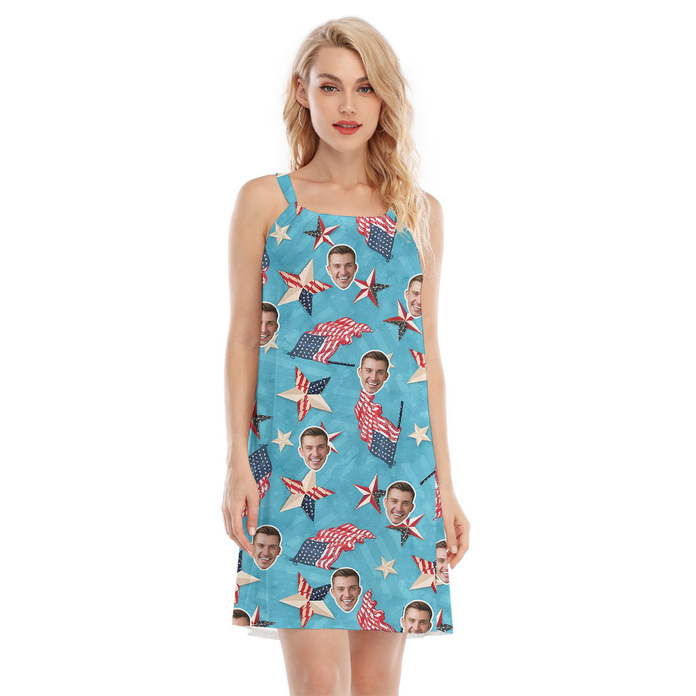 Happy 4th Of July Women Cami Dress With Multiple Face - variant image 1